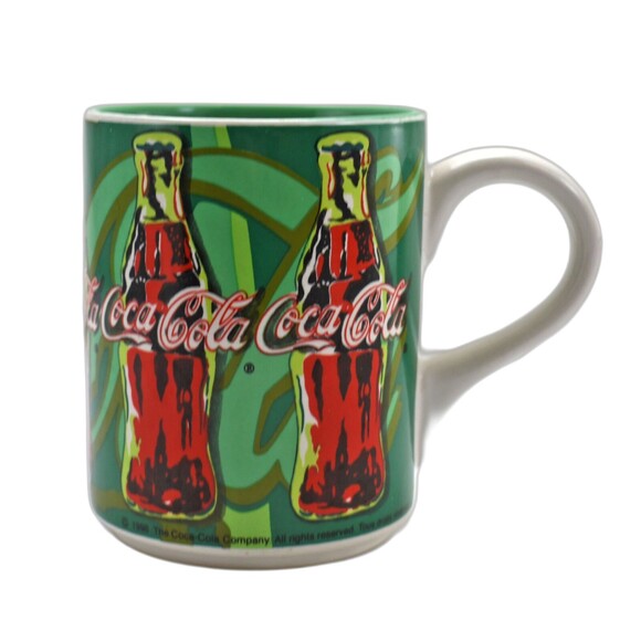 Coca-Cola Rhythm Pop Art Mug - Green Red Collectible 1998 Gibson Coffee Cup - Picture 4 of 7